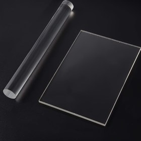 Resim 1 set akrilik merdane, katı kil hamuru yayma makinesi, DIY modelleme araçları ve aksesuarlar, polimer kil kalıp seti, katmanlama tahtası 