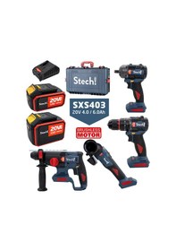 Resim Stechend SXS403 20V 4.0/6.0Ah Akülü Alet Seti 7 Parça 