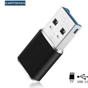 Resim Kartoman Alüminyum Mini Usb 3.0 Hafıza Kartı Okuyucu Adaptörü İçin Tf Mikro Sd 