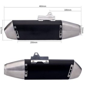 Resim S117 Evrensel Motosiklet Egzoz Susturucu Borusu 51mm 