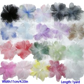 Resim 0.91 metre (Yaklaşıkca 10 Çiçek) Çok Renkli 3D Fileli Çiçek Dantel Trim, DIY El Yapımı Şapkalar, Ayakkabılar, Çantalar, Etekler ve Giysiler için Aksesuarlar 
