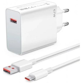 Resim Pmr 67W Gan Poco X3 GT İle Uyumlu Turbo Şarj Adaptörü ve 6A Type C Kablo 