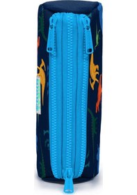 Resim Coral High Kids Lacivert Dinazor Desenli Üç Bölmeli Kalem Çantası 