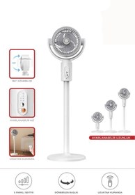 Resim BGGTech Ayaklı Sessiz Vantilatör Kumandalı Taşınabilir Şarjlı Mega Fan 