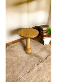 Resim Simillo Wooden Ahşap Konik Model Tekli Mantar Yan Sehpa Modern Koyu Ceviz Renkli Fisko Kod:trd10695 Kahverengi 