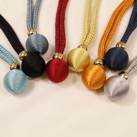 Resim 2 Adet Modern Siyah Perde Bağcıkları Kumaş Top Aksesuarlı - Ev Dekoru için Ayarlanabilir Polyester Tutucular, Perde Kanca, Depolama Aksesuarları 