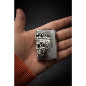 Resim (Zippo) Modeli Benzinli Çakmak+Benzin+Fitil+Taş 