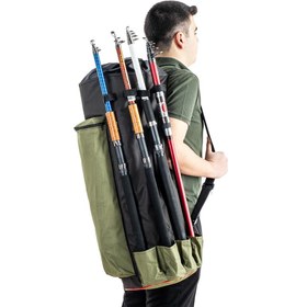 Resim Euro Fish Kamış Çantası Boru Tipi Haki-Siyah 80 cm (38006) 