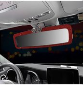 Resim Dashanshop Kırmızı Ultra İnce Kristal Kaplama Oto Makyaj Aynası - Şık Güneşlik Tasarım, Abs Plastik 