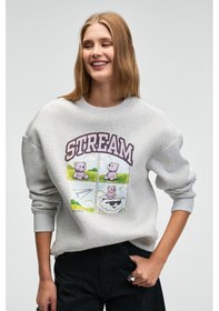 Resim PROGRISTO Kadın Puff Baskı Detaylı Regular Fit Grimelanj Sweatshirt 