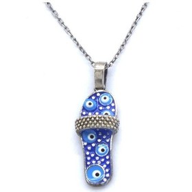 Resim FerizZ Nazar Boncuğu Motifli Gümüş Kolye GK-166 