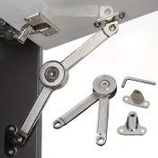 Resim 3 Adet Ayarlanabilir Teleskopik Kapı Destek Çubukları - Mekanik Ayarlama Özellikli Ağır Hizmet Tipi Cilalı Metal Braketler, Yüzey Montajlı Dolap ve Gardırop Kapısı Sabitleyiciler için Pürüzsüz Kayma & Rastgele Durdurma Desteği, Çağdaş Tasarım 