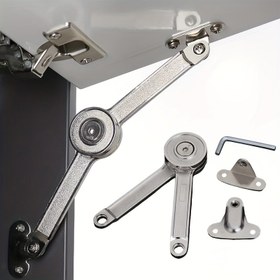 Resim 3 Adet Ayarlanabilir Teleskopik Kapı Destek Çubukları - Mekanik Ayarlama Özellikli Ağır Hizmet Tipi Cilalı Metal Braketler, Yüzey Montajlı Dolap ve Gardırop Kapısı Sabitleyiciler için Pürüzsüz Kayma & Rastgele Durdurma Desteği, Çağdaş Tasarım 