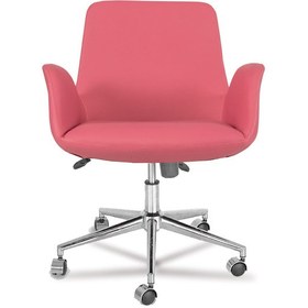 Resim Üretenburada Tiffany Şef Koltuk Tek Kol Beşik Mekanizmalı Krom Metal Ayak Pembe 