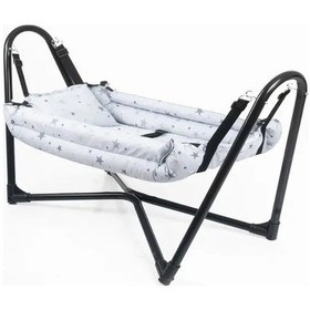 Resim Neptün Metal Beşik Hamak Gri Pamuklu Kumaş 