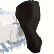 Resim Tekne Motor Kılıfları, Ağır Hizmet Tipi Tam Boy Outboard Tekne Motoru Örtüsü 420D Oxford Kumaş Ayarlanabilir Kayışlı Siyah Kapak 