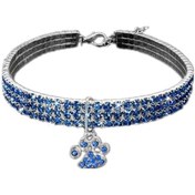 Resim Soulader Kedi Tasması Kristal Inci Mavi Renk Şık Ve Rahat Boyun Tasma 