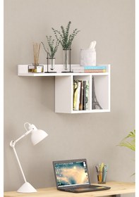 Resim Bicabin Lisa Dekoratif Duvar Rafı -Beyaz 