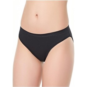 Resim 12 Li Paket Tutku Bayan Düz Bikini Külot Siyah 