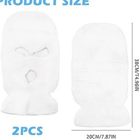 Resim MEIYAXINWIN 2 adet 3 delikli fırtına maskesi, örme kar maskesi, çok fonksiyonlu maske, motosiklet ve bisiklet için kayak beresi, araba koltukları için evrensel başlık, eğlenceli baş desteği kılıfları 
