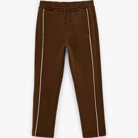 Resim Koton Fermuarlı Cepli Nervürlü Şardonlu Beli Bağcıklı Eşofman Altı Kahverengi 6sam40026mk Kahverengi 