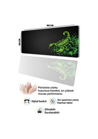 Resim Sonictouch Neon Yeşili Akrep Kusursuz Hassasiyet Dikişsiz Xxl Gamer Oyuncu Klavye Mouse Pad 40x90cm Mousepad 