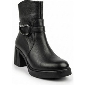 Resim Siyah Kadın Hakiki Deri Topuklu Bot 039.511 Siyah 