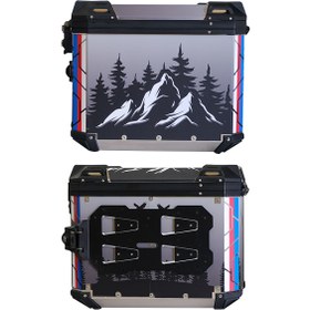 Resim GP KOMPOZİT DSN06 Universal 40 lt x 2 Desenli Alüminyum Motosiklet Yan Çanta Seti 