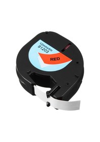 Resim Dymo Lt Letratag 91203 Kirmizi Etikete Siyah Plastik 12Mm X 4M 