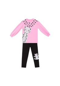 Resim Denokids Leo Kız Çocuk Tayt T-shirt Takım Çok Renkli 