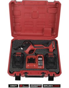 Resim ASSUR 21V Çift Akülü 40 mm Ağaç Odun Dal Kesme Makinesı Şarjlı Dijital Budama Makası Kırmızı 