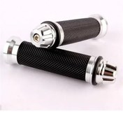 Resim Turcoshop11 Silvery Cnc Alüminyum Uçlu Kaymaz Silikon Motor Tutacakları 7/8" 6 Renk 