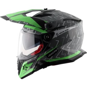 Resim Shark Axor X-Cross Kask Flash Dual Vısor - Dull Cool Grey Green 