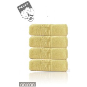 Resim 4'lü Greek Sarı Banyo Havlusu - 70x140 Cm, 490 Gr, %100pamuk, Spa Ve Otel Havlusu Sarı 