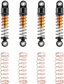 Resim Yaozixa Axial Scx24 Axı90081 İçin 4 Adet 37mm Altın Renkli Alüminyum Monotüp Tekerlek Sönümleyici Yedek Yaylı 