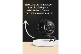 Resim Astraltech TWS Bluetooth Kulaklık ve Akıllı Saat Uyku Takibi Nabız Ölçer Uzun Pil Ömrü 