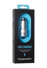 Resim POWERWAY X-633 ÇİFT USBLİ 3.1 AMPER METAL ÇAKMAKLIK ARAÇ ŞARJ CİHAZI 