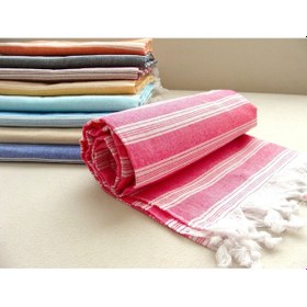 Resim Pembe %80 Pamuk 175x96cm Peştemal Püsküllü Banyo Havlusu M1 Pembe 