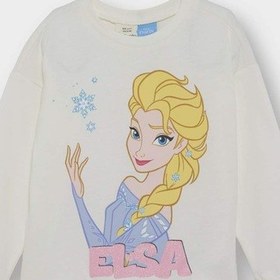 Resim Defacto Kız Bebek Frozen Bisiklet Yaka Uzun Kollu Tişört F4975a525auer105 Ekru 