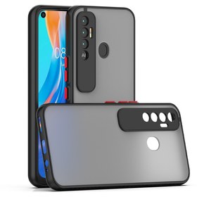 Resim Fibaks Tecno Spark 7 Pro Kılıf Mat Parmak Izi Yapmaz Kamera Korumalı Renkli Tuşlu Sert Silikon Kapak 