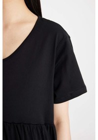 Resim Defacto Regular Fit Kısa Kollu Kısa Boy Hamile Elbise X6046AZ24SMBK81 