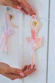 Resim Çok Renkli Balerin Figürlü Parti Banner - Çok Renkli / Tek Ebat 