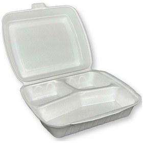 Resim 100 Adet 3 Göz Kapaklı Köpük Tabak 