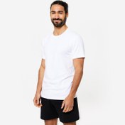 Resim Erkek Beyaz Spor Tişörtü 100 Sportee - Fitness Hafif Antrenman 
