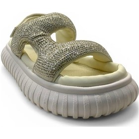 Resim Marco Kids 846 Anatomik Kız Çocuk Taşlı Sandalet Bej 
