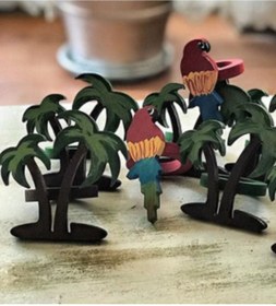 Resim Palmiye Peçete Halkası & Peçete Yüzüğü 2'li 