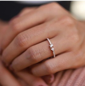 Resim Ikiz Baget Pırlanta Yüzük 