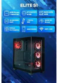 Resim Game Garaj Elite S1 R7-7800X3D 32 GB 1 TB SSD RTX5070Ti Free Dos Oyuncu OEM Paket 