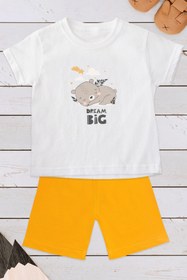 Resim Kio Tasarım Dream Big Desenli Yenidoğan Bebek Şort Tişört Şortlu Takım Anneye Bebeğe Hediye Doğum Hediyesi 