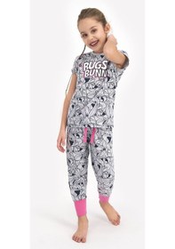 Resim Looney Tunes Lisanslı Bugs Bunny Karmelanj Kız Çocuk Kısa Kol Pijama Takımı 5274-26627 Kar Melanj 